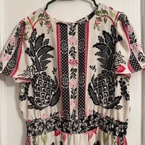 Pineapple Tropical Joie Floral Jumpsuit Boho Resort Chic Artsy maximalist